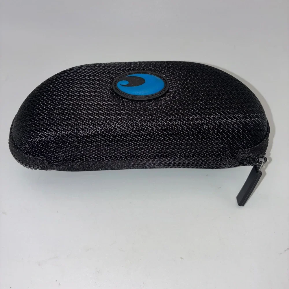 Costa Del Mar Sunglasses Hard Case Black Woven Zip Closure with Cleaning Cloth
